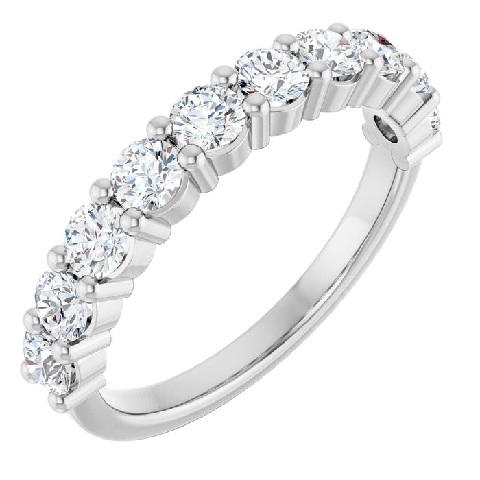 Platinum Round Prong Lab-Grown Diamond Anniversary Band