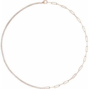 14K Rose 3 1/4 CTW Lab-Grown Diamond Line 18" Necklace