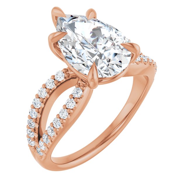 Solitaire Ring Setting in 18K Rose Gold - Pear 12 X 8mm– Haejin Jewelry