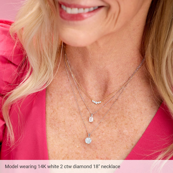 14K Yellow Round Lab-Grown Diamond 18" Necklace