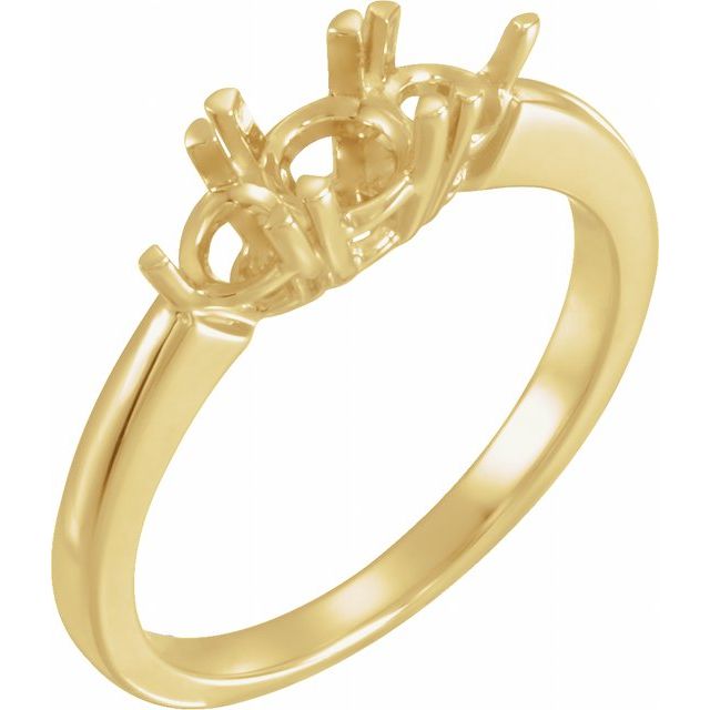 351844 Three Stone Engagement Ring 10K Yellow Round 4.6 mm 351844– Haejin Jewelry