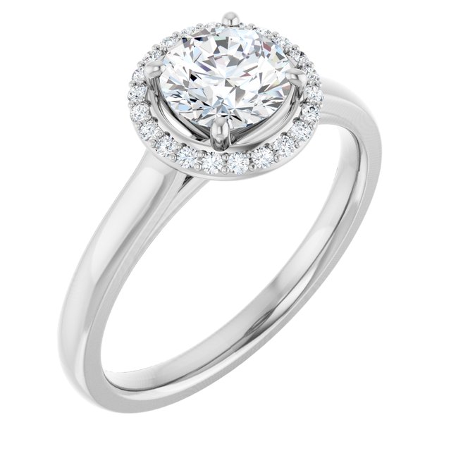 351844 Palladium Round Engagement Ring 14K Palladium White Round 6 mm 351844 ...