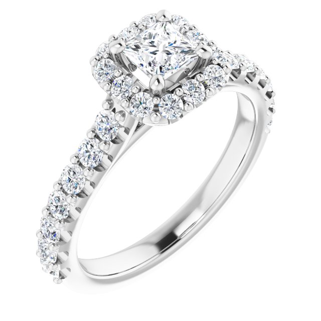 Square Engagement Ring Platinum Square 4 × 4 mm 035108– Haejin Jewelry