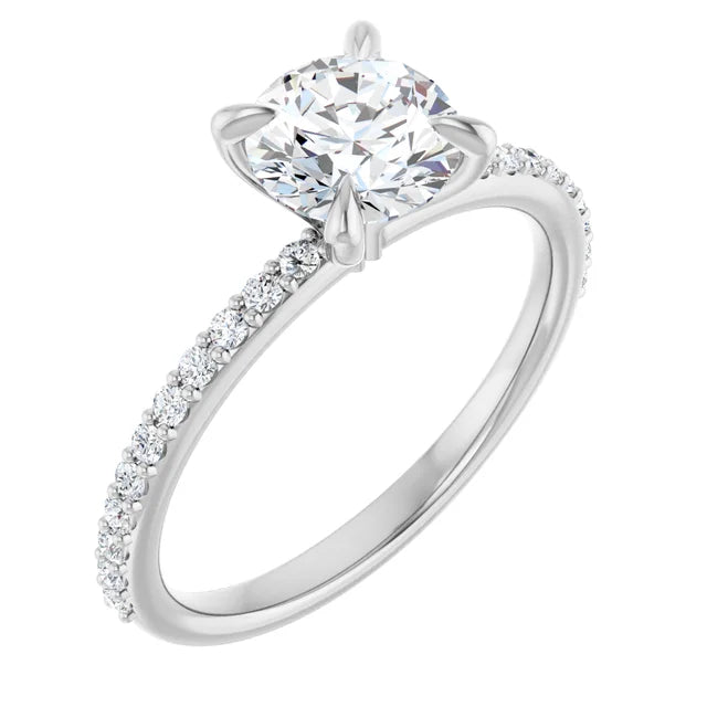 Asscher Lab-Grown Diamond Semi-Set Engagement Ring