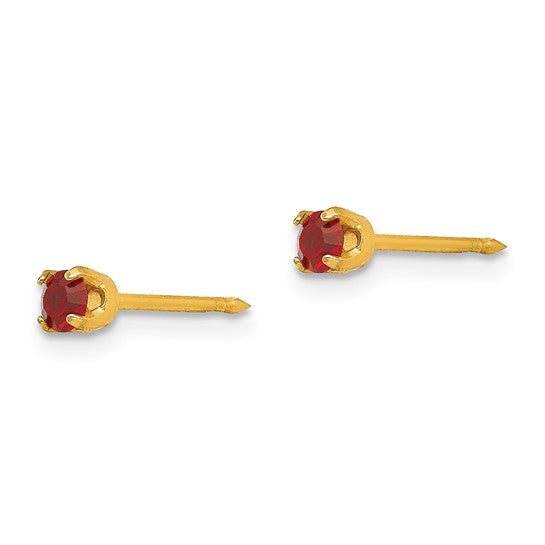 14K 3 mm Crystal Birthstone Post Earrings
