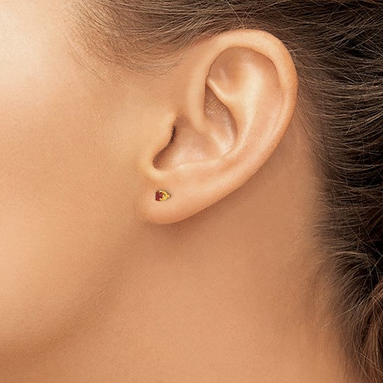 14K 3 mm Crystal Birthstone Post Earrings